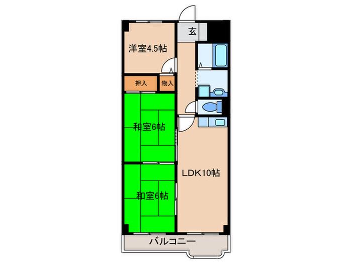 エクセレント西平野(3LDK/2階)の間取り写真