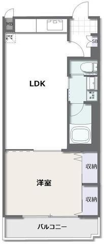 ピアコートB(1LDK/4階)の間取り写真