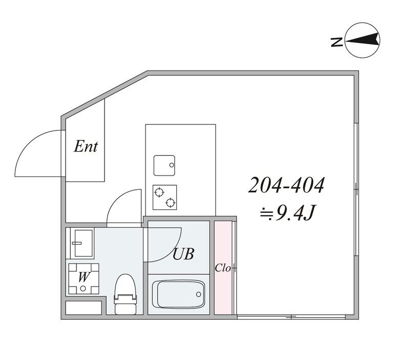 TRIAS113(1DK/4階)の間取り写真