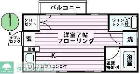愛DE家ホーム 5号(ワンルーム/3階)の間取り写真