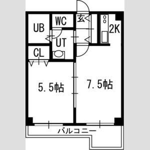 グランカーサ南11条(1LDK/7階)の間取り写真