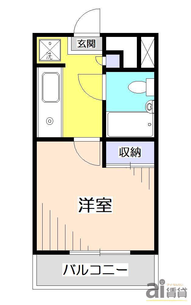 パレ新所沢(1K/2階)の間取り写真