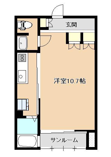 INFINITY YC(1K/2階)の間取り写真