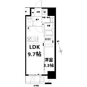 ハーモニーレジデンス名古屋今池(1LDK/11階)の間取り写真