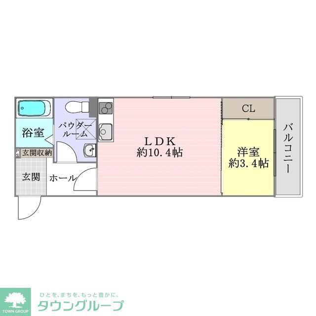 シュライン(1LDK/2階)の間取り写真
