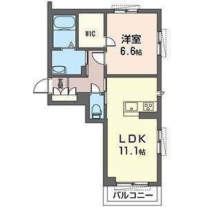 クロシェットIX(1LDK/3階)の間取り写真