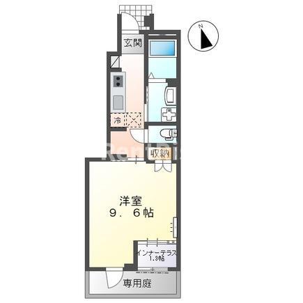 グランテラス(1K/1階)の間取り写真