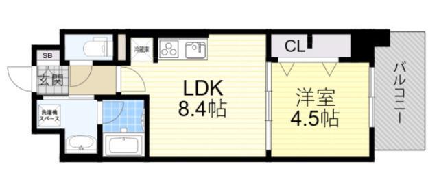 AMKレフィナード中宮(1LDK/4階)の間取り写真