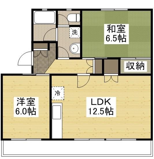 サンライズパレス(2LDK/1階)の間取り写真