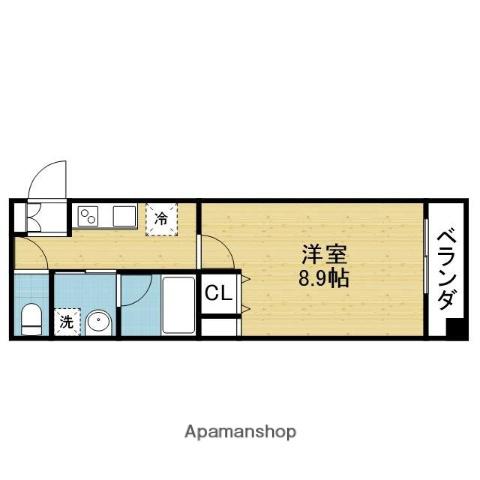 レクラン深江南(1K/5階)の間取り写真