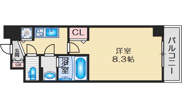 MDI.J ESAKA COURT(1K/10階)の間取り写真