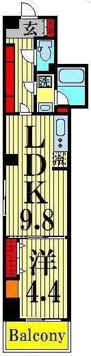 アール・デコ錦糸町(1LDK/7階)の間取り写真