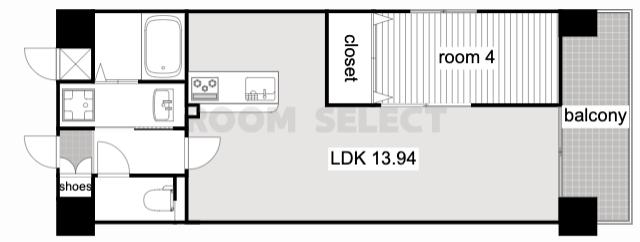 PRIMAL千種LUNO(1LDK/12階)の間取り写真
