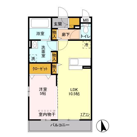 クラール(1LDK/3階)の間取り写真