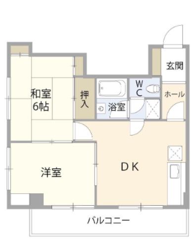 ロイヤル大和(2DK/4階)の間取り写真