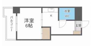野中ハイム(1K/4階)の間取り写真