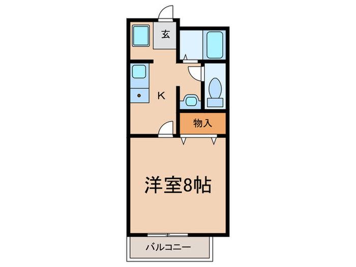 コンディシープル南が丘 A棟(1K/2階)の間取り写真