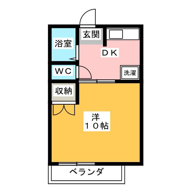 仲村ビル(1DK/4階)の間取り写真