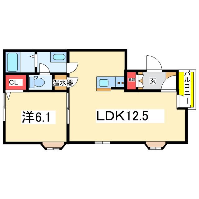 プレリュード(1LDK/2階)の間取り写真