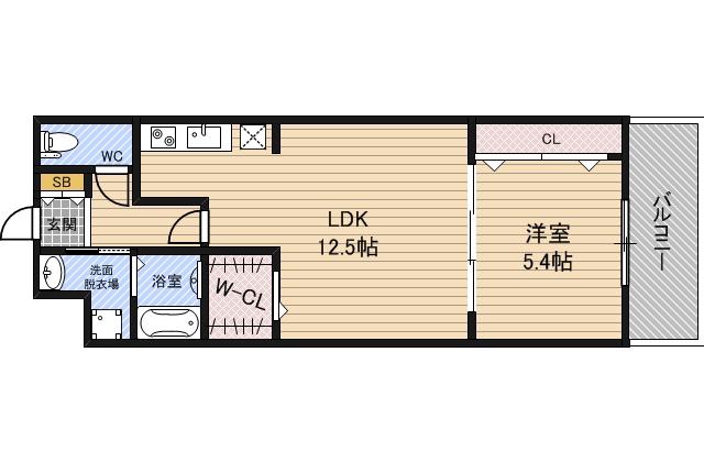 ハイフェンス京橋(1LDK/11階)の間取り写真