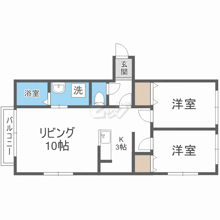 パルティールTM LSE(2LDK/4階)の間取り写真