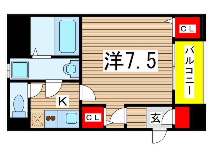 アンプルールフェールアイ(1K/4階)の間取り写真
