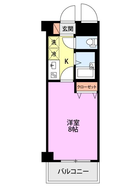 ドルトワール南笹口(1K/2階)の間取り写真