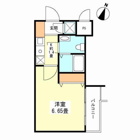 ベレール目黒(1K/3階)の間取り写真
