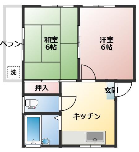 グランツリー横須賀(2K/2階)の間取り写真