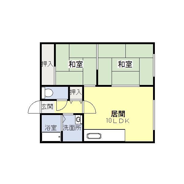 ハイツ菅原(2LDK/1階)の間取り写真