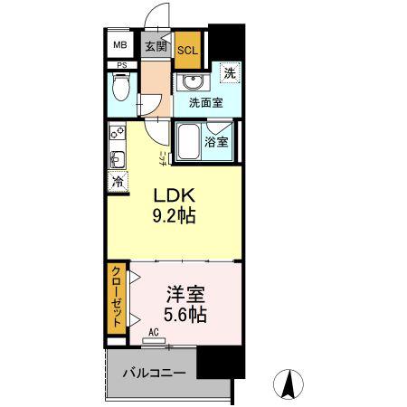 CASA94(1LDK/5階)の間取り写真
