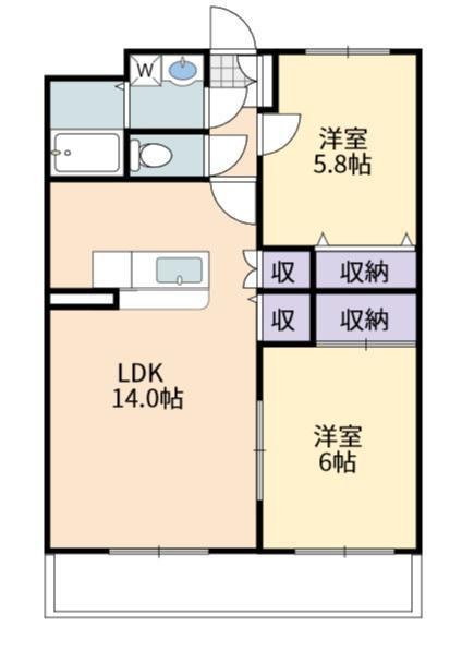 レクエルド(2LDK/2階)の間取り写真