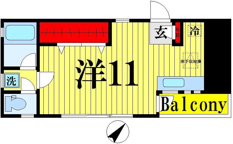 イグチビル(ワンルーム/1階)の間取り写真