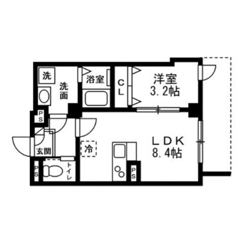 ディアコートあざみ野(1LDK/1階)の間取り写真