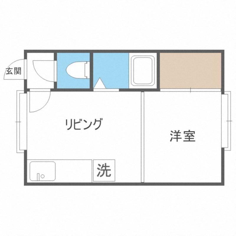プラムコート菊水(1DK/3階)の間取り写真