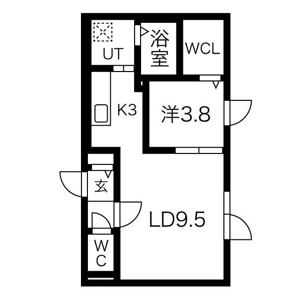 MIES(1LDK/4階)の間取り写真