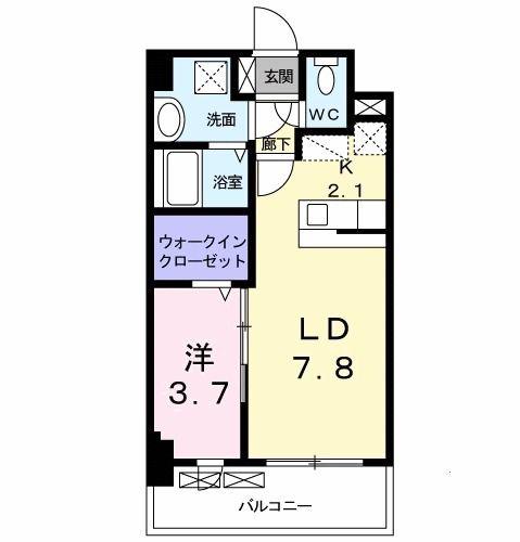 エクセルシオール(1LDK/3階)の間取り写真
