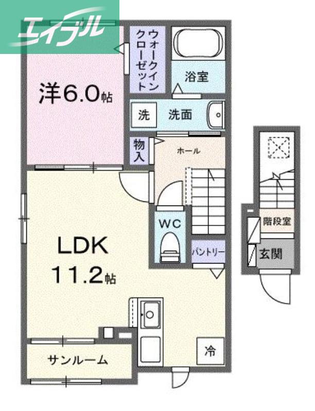 オリヴィエ(1LDK/2階)の間取り写真