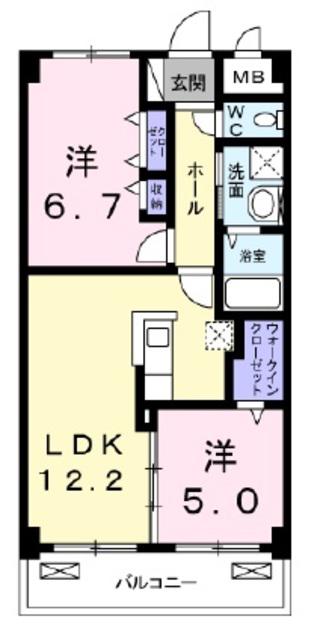 ヒルズ赤羽(2LDK/1階)の間取り写真