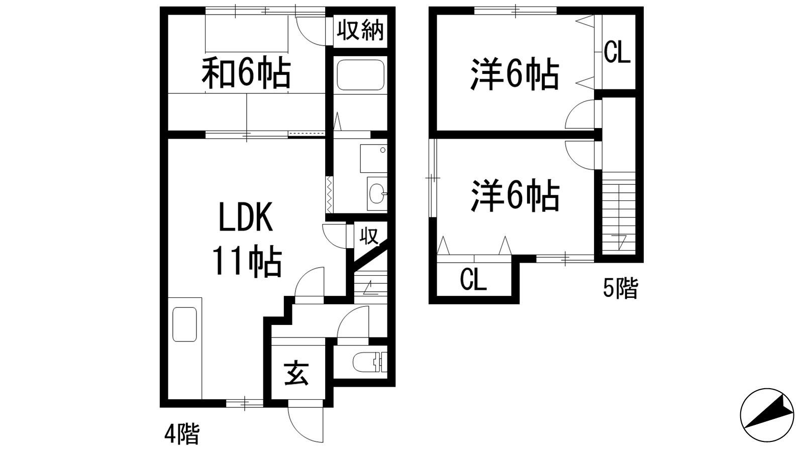 フライブルク瑞穂(3LDK/4階)の間取り写真