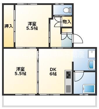 サンコーポラス都城II(2DK/2階)の間取り写真