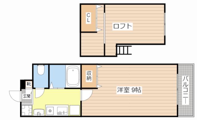 セコンダリー谷畑(1K/5階)の間取り写真