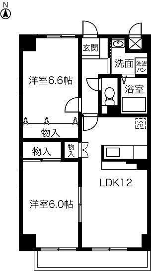 メトロ扶桑(2LDK/1階)の間取り写真