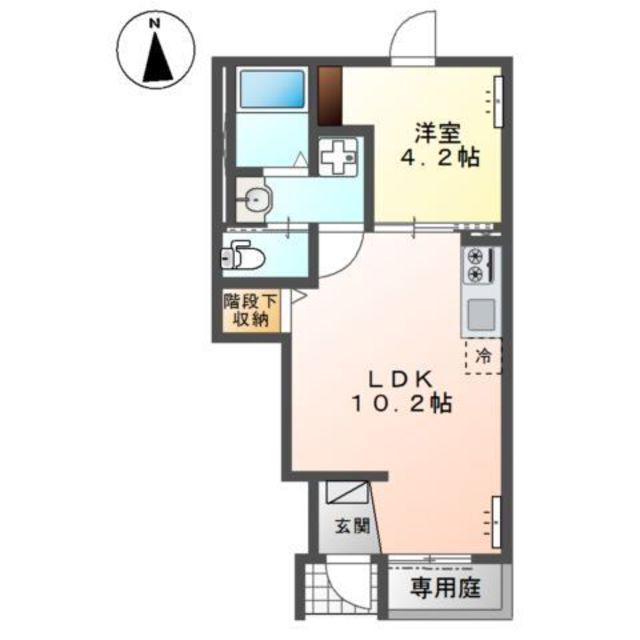多摩市永山 アパート工事(1LDK/1階)の間取り写真
