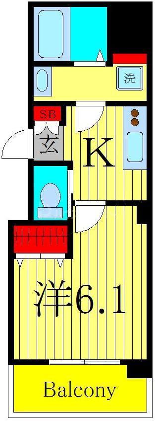 B`CASA KAMEARI(1K/1階)の間取り写真