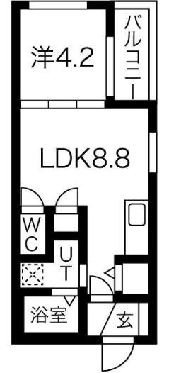 F ASECIA SALUS(1LDK/3階)の間取り写真
