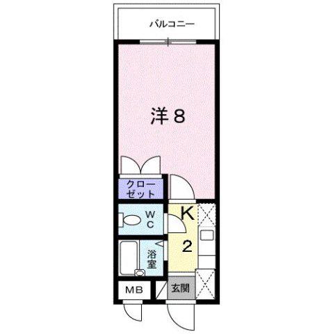 エクセルU(1K/3階)の間取り写真