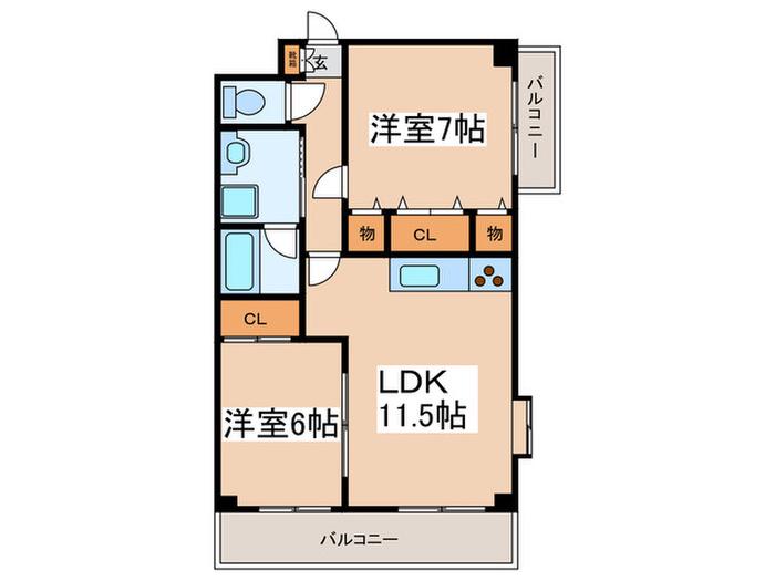 セトル相武台(2LDK/3階)の間取り写真