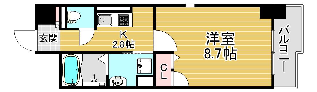 メルベーユ西淀(1K/4階)の間取り写真