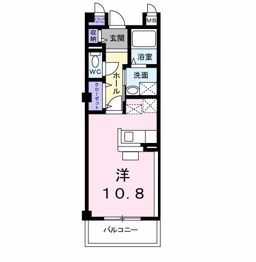 セレーノB(ワンルーム/1階)の間取り写真